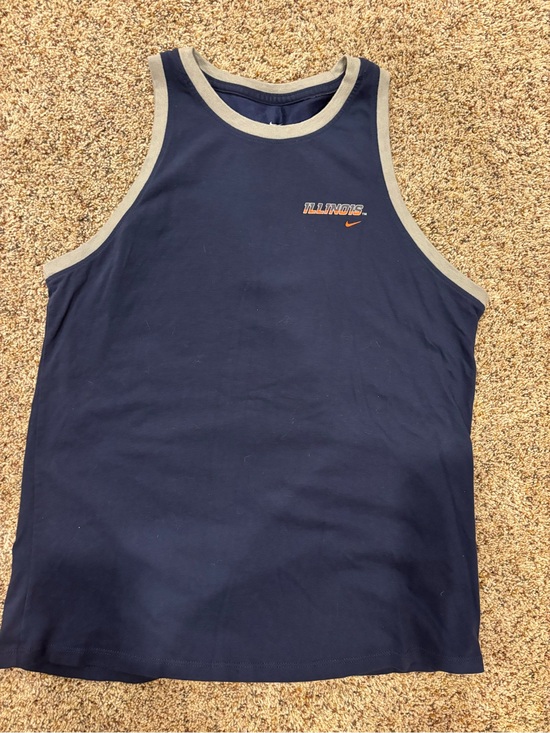 Nike Tops - Nike Navy Tank Top with Gray Trim and Illinois Logo
